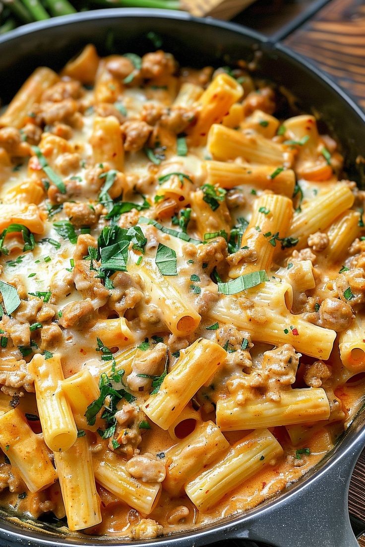 beef tips and penne