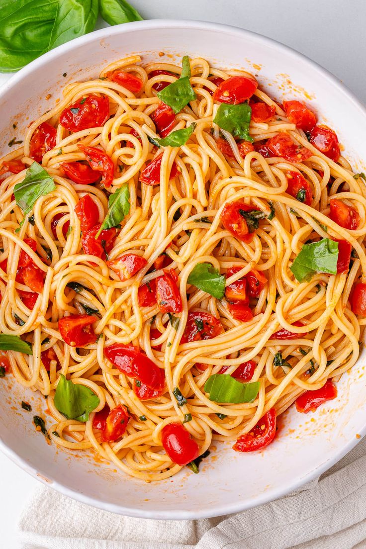 Pasta with salad
