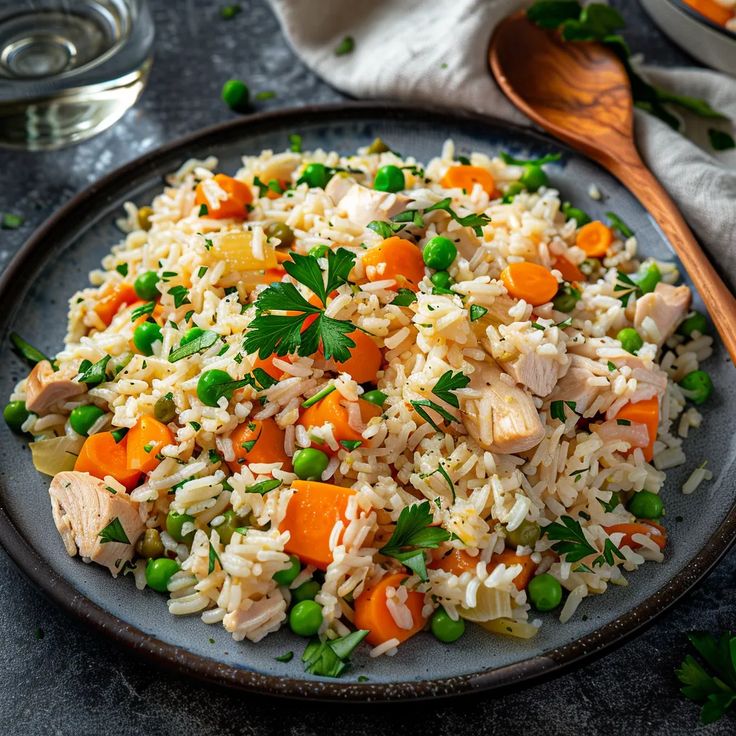 Rice with salad